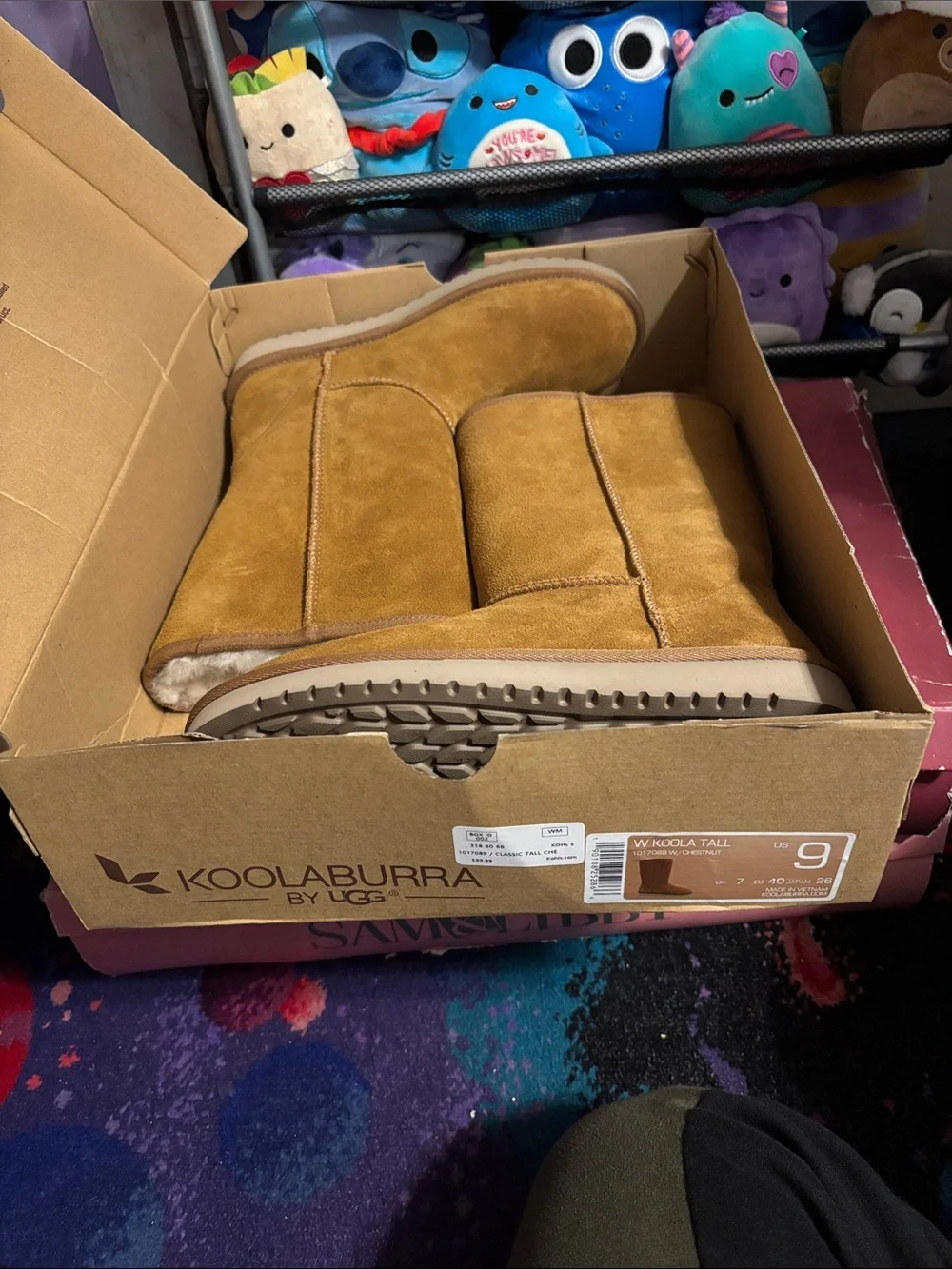Koolaburra Chestnut Suede Tall Shearling Boots
